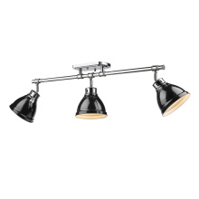 Golden Canada 3602-3SF CH-BK - Yep by Golden Lighting Duncan 3-light Semi-Flush Mount in Chrome and Black shade